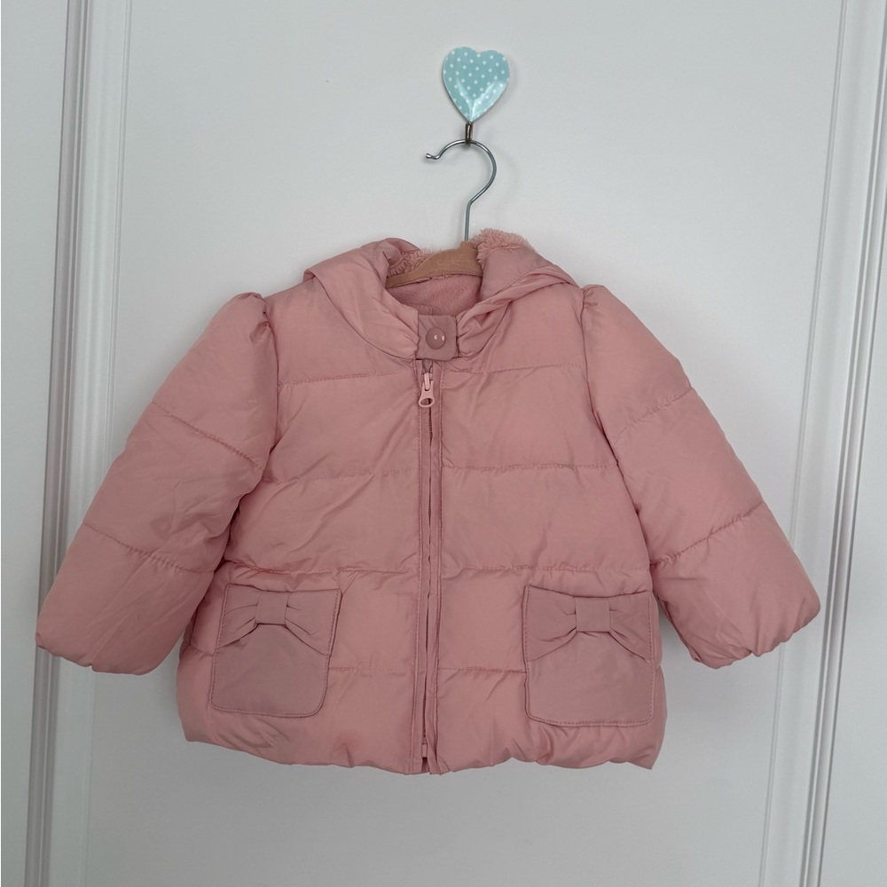 GAP baby Light Pink Hooded Puffer Coat for Kids
